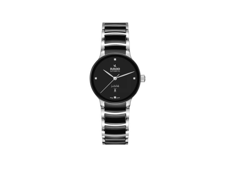 Centrix Diamonds Automatik Edelstahl Roségold-PVD 30,5mm schwarzes Zifferblatt mit Brillanten Metallband