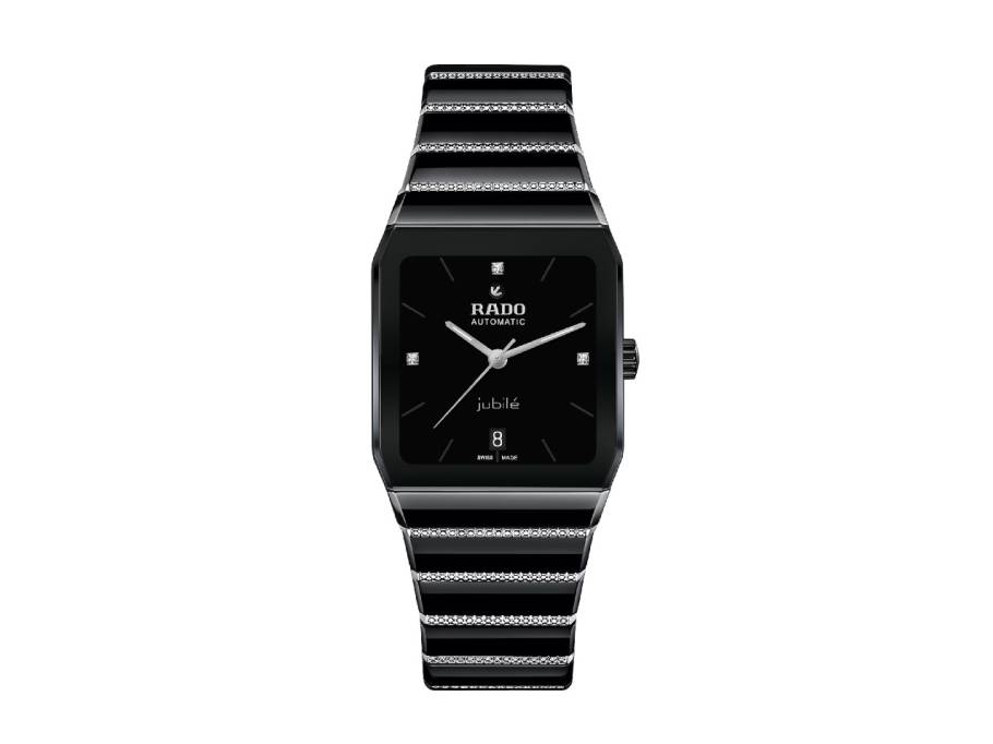 Anatom Automatik Keramik 32,5mm schwarzes Zifferblatt schwarzes Keramikband mit Brillanten 0,634ct