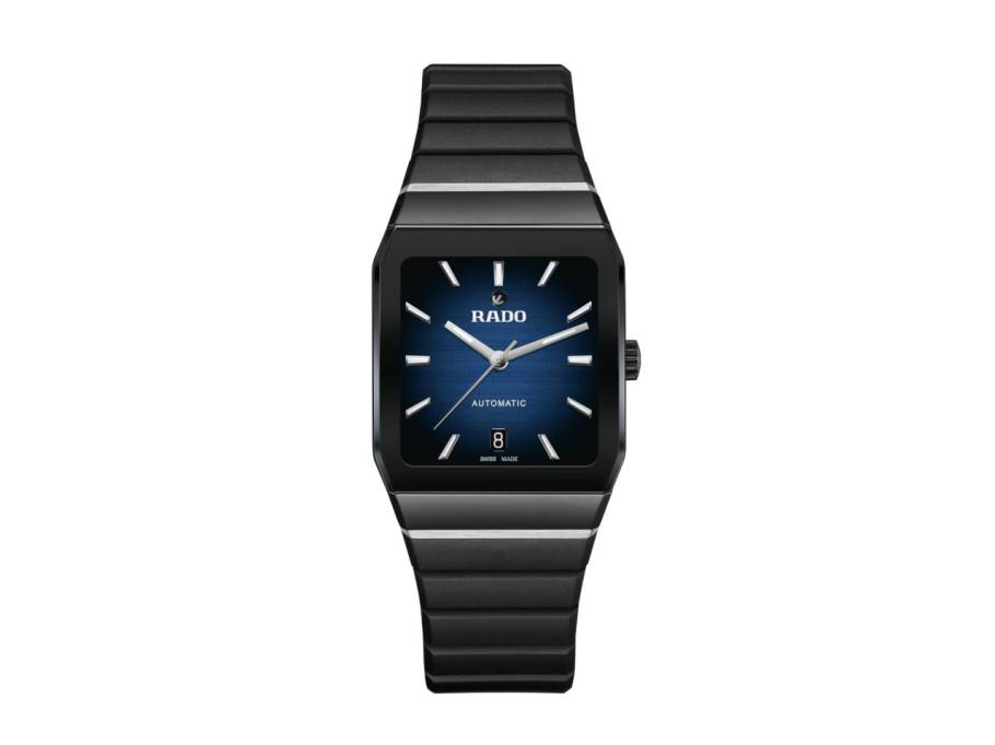 Anatom Automatik Keramik 32,5mm schwarz-blaues Zifferblatt schwarzes Kautschukband