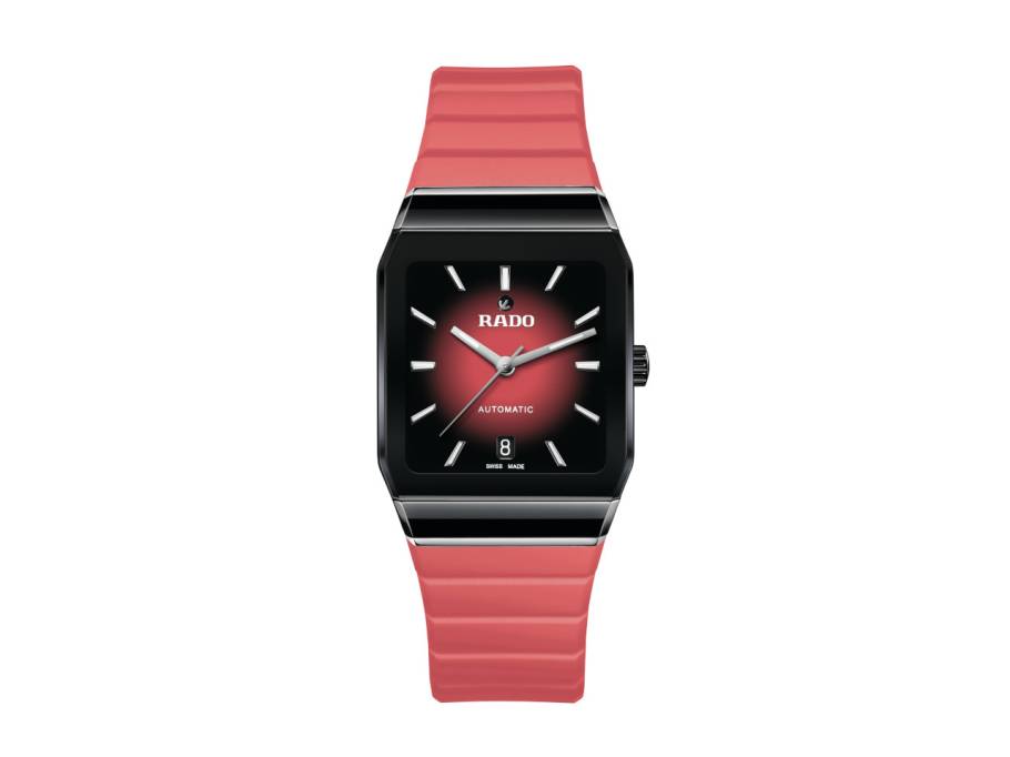 Anatom Automatik Keramik 32,5mm schwarz-rotes Zifferblatt rotes Kautschukband