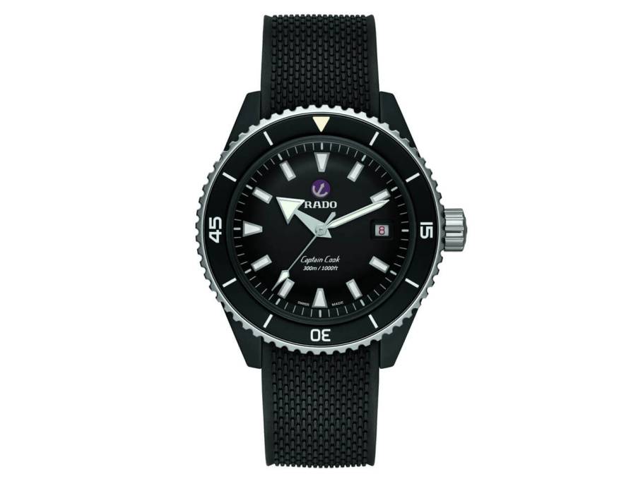 Captain Cook  Diver Keramik schwarz Kautschukband 
