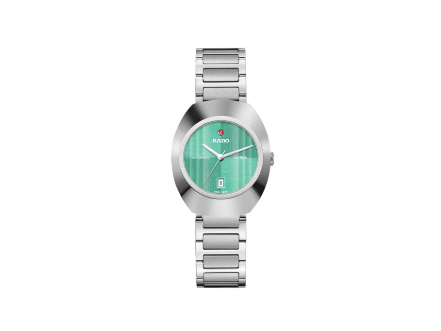 DiaStar Original Automatik Ceramos 30mm türkises Zifferblatt Metallband