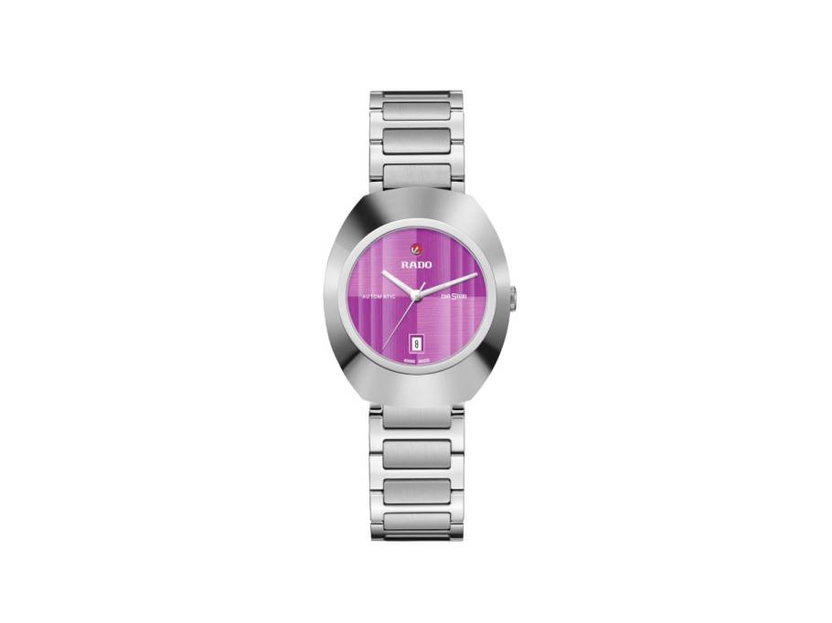 DiaStar Original Automatik Ceramos 30mm lilanes Zifferblatt Metallband