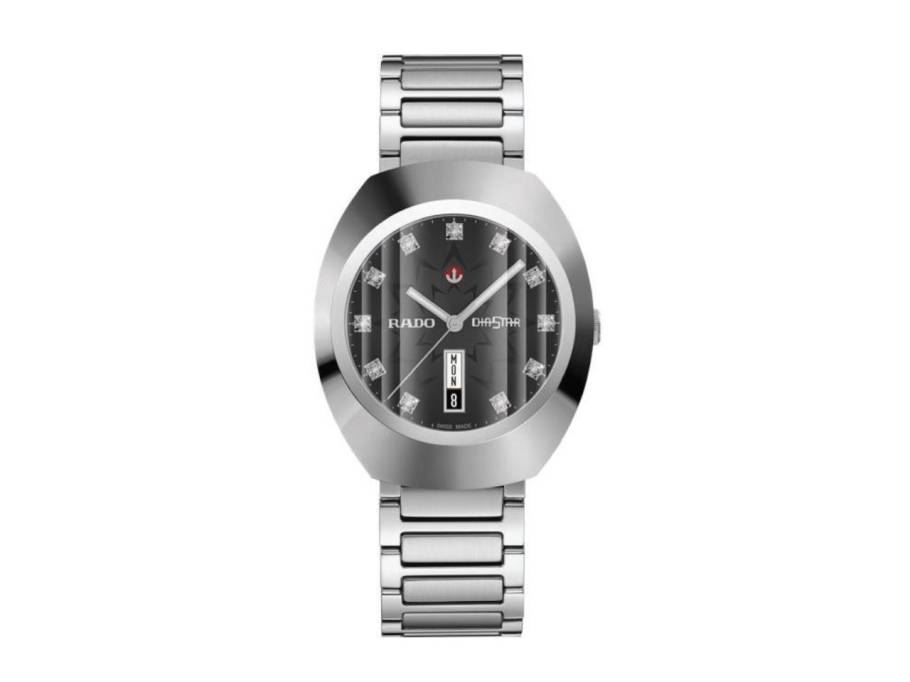 DiaStar Original Automatik Edelstahl 38mm graues Zifferblatt Metallband