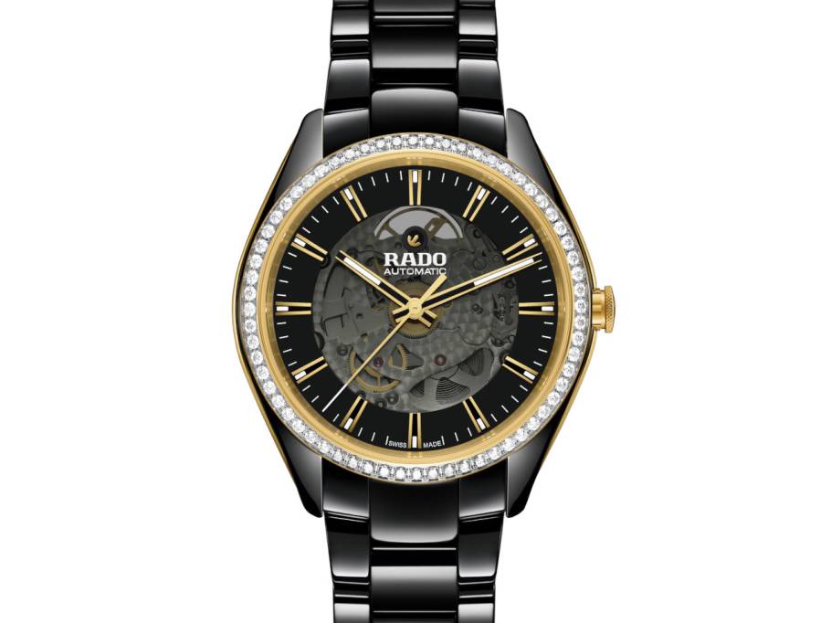 HyperChrome Automatik Diamonds Keramik 42mm schwarzes Zifferblatt schwarzes Keramikband