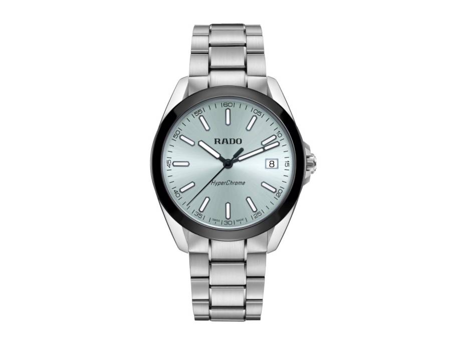 HyperChrome Quarz Edelstahl 41,5mm blaues Zifferblatt Metallband