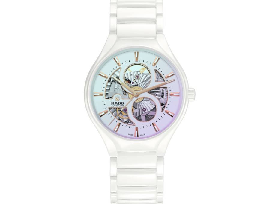 True Round Automatic Open Heart Limited Edition Keramik 40mm weißes Zifferblatt weißes Keramikband