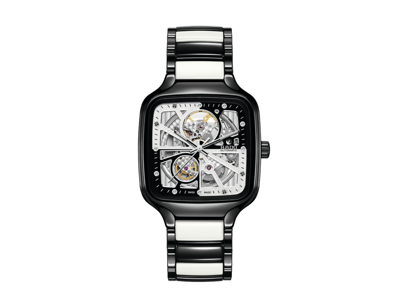 Rado True Square Open Heart Diamonds Automatik Keramik 38mm schwarzes Zifferblatt schwarzes Keramikband limitiert kaufen
