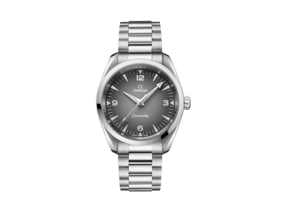 Seamaster Railmaster Automatik Edelstahl 38mm graues Zifferblatt Metallband
