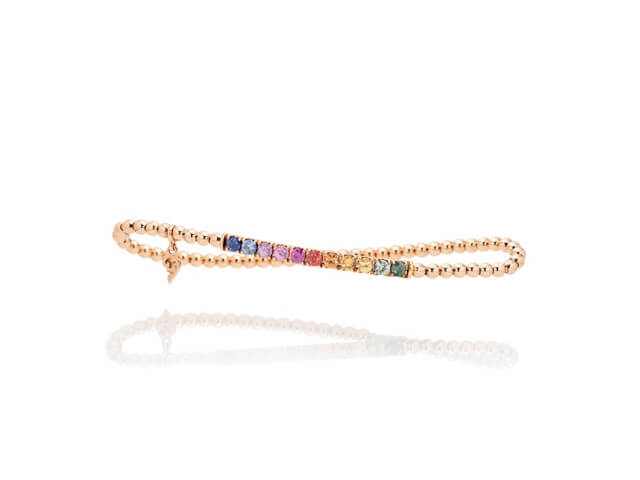 Rainbow Armband Roségold Saphir bunt