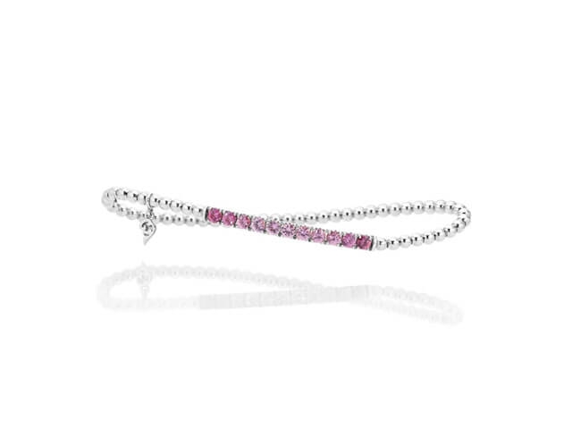 Rainbow Armband Weißgold Saphir pink