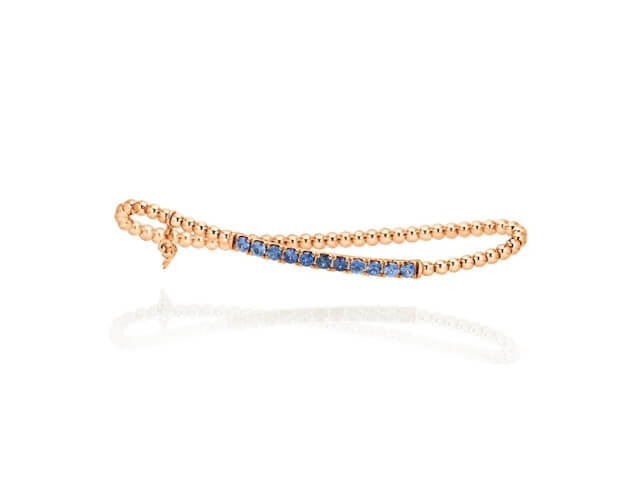 Rainbow Armband Roségold Saphir blau