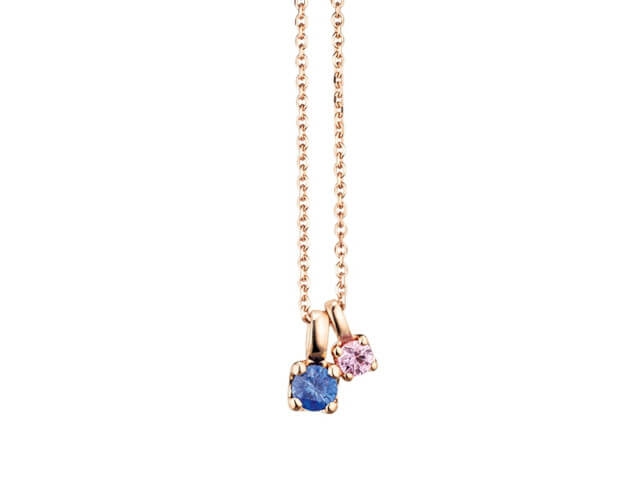 Rainbow Collier Roségold Saphir bunt
