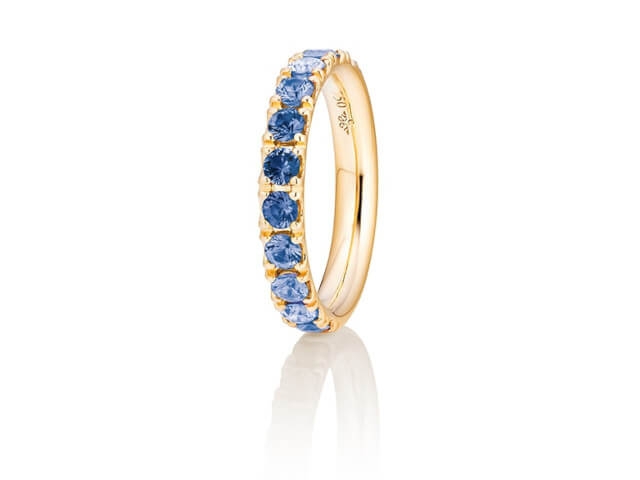 Rainbow Ring Gelbgold Saphir blau