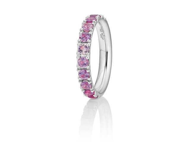 Rainbow Ring Weißgold Saphir pink