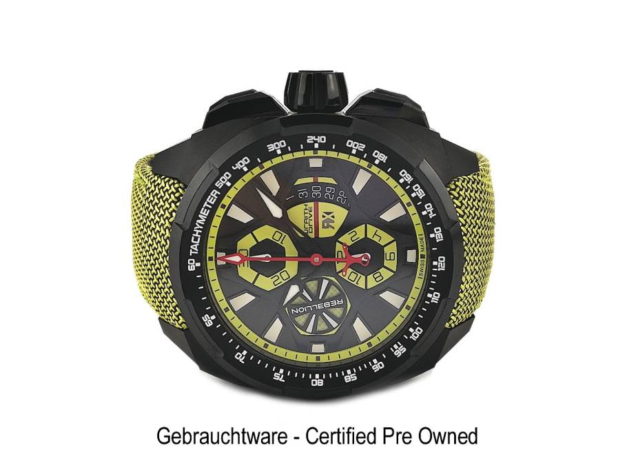 Rebellion Wraith Rally Cross Automatik Titan 47mm schwarz-grünes Zifferblatt Lederband RBWRCH.TB.T06 Full Set ungetragen Occasion