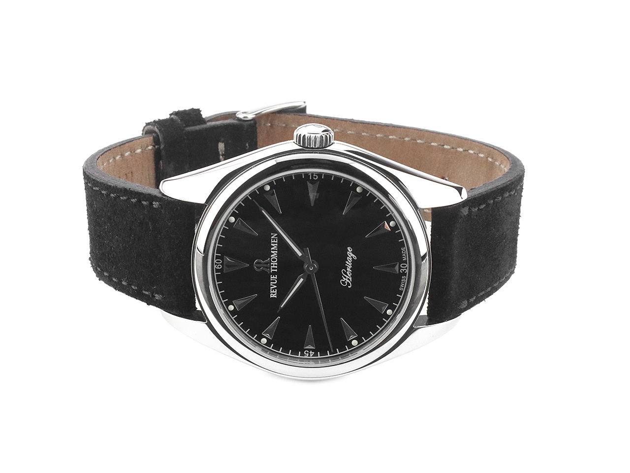 Revue Thommen Heritage Black Dial Automatic Edelstahl 39mm  