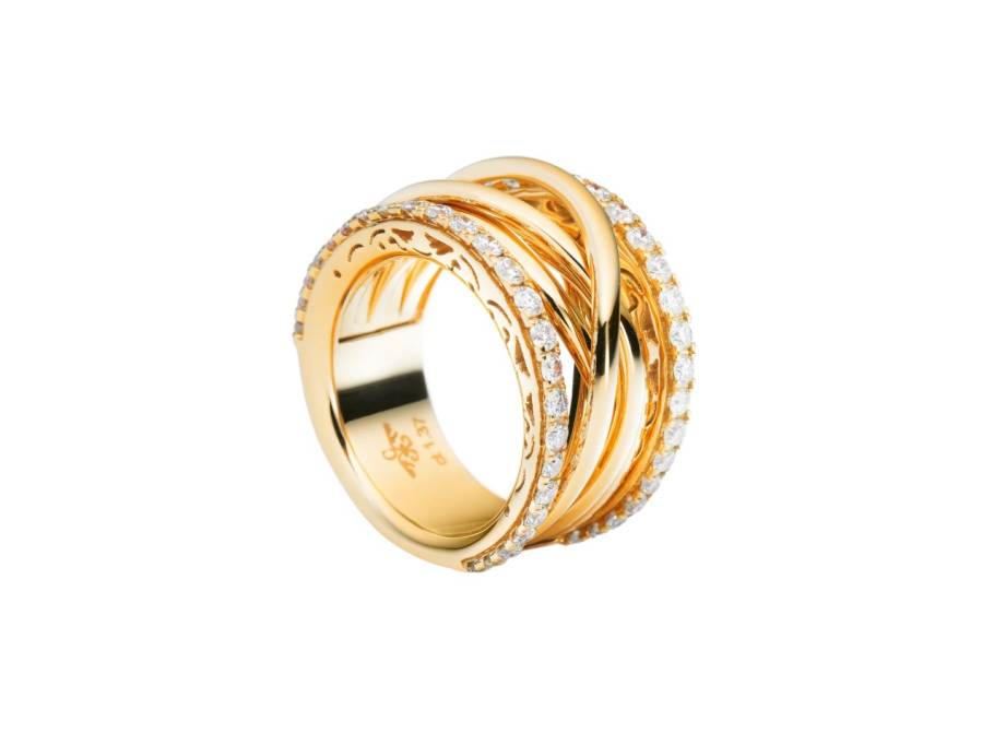 Magnifico Ring breit Gelbgold mit Brillanten