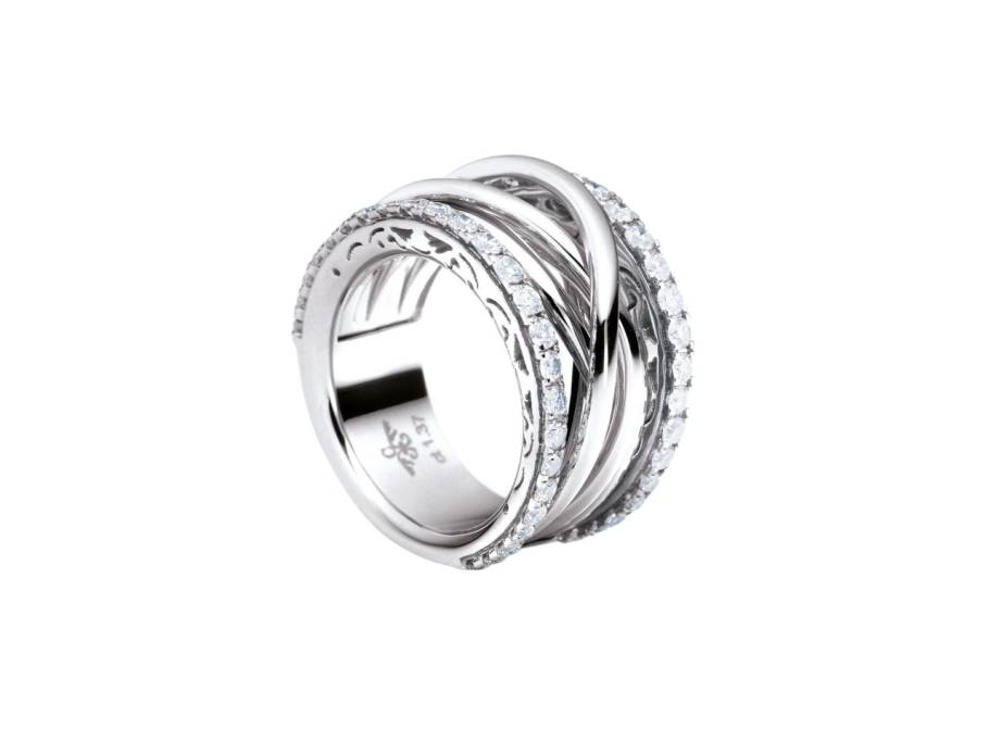 Magnifico Ring breit Weißgold mit Brillanten