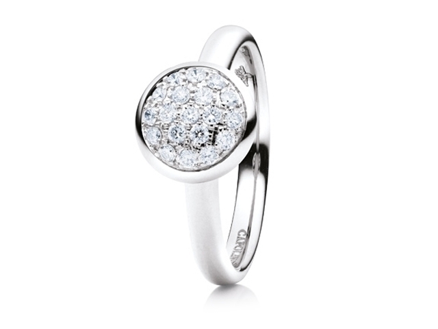 Dolcini Ring Weißgold Diamant Pavée groß