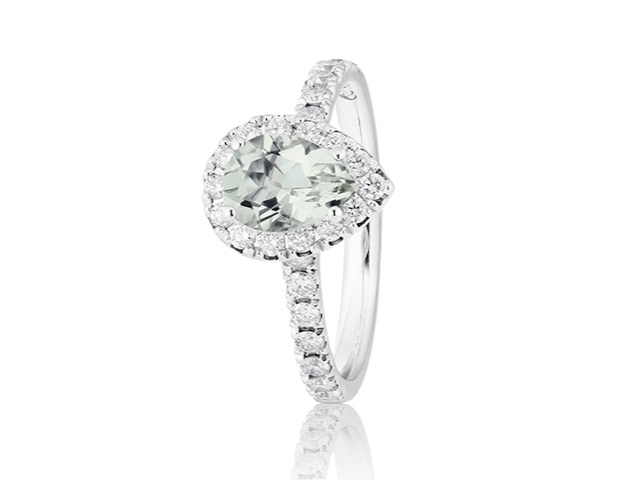 The Romance Collection Shades of Love Ring Weißgold 1 Prasiolith 41 Diamanten