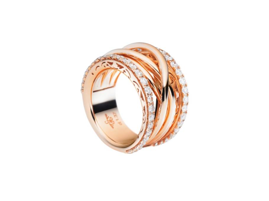 Magnifico Ring breit Roségold mit Brillanten