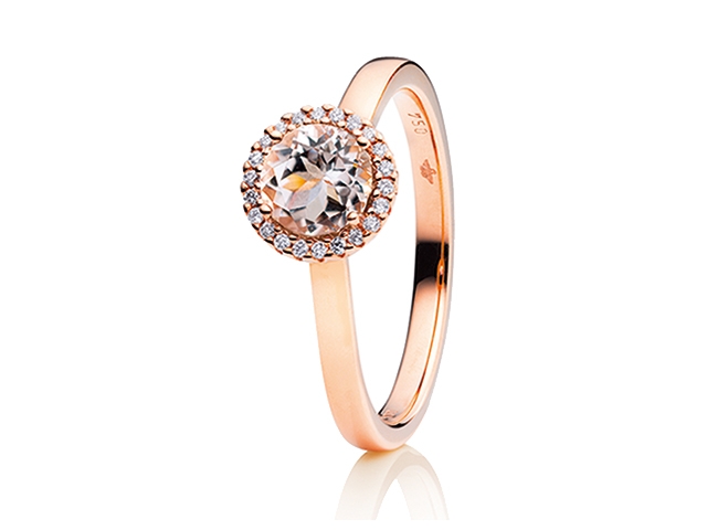 Espressivo Damenring klein Roségold Morganit