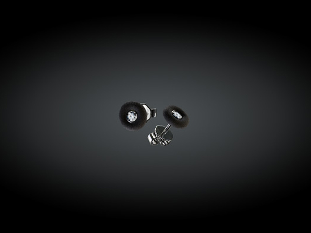 Ohrstecker Kautschuk mit Brillanten 0,20