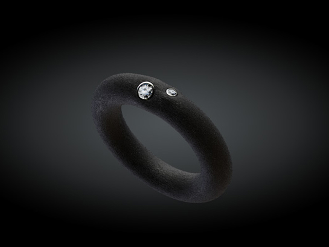 Ring Kautschuk mit Brillanten 0,07