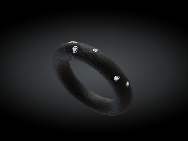 Ring Kautschuk mit Brillanten 0,08