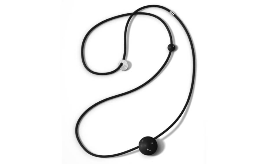 Collier Kautschuk mit Brillanten 0,06