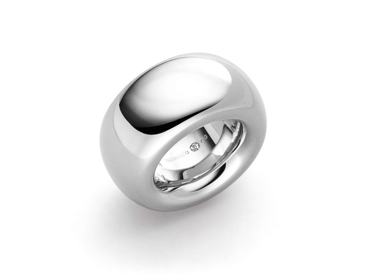 Weissgold Ring Damen Breit