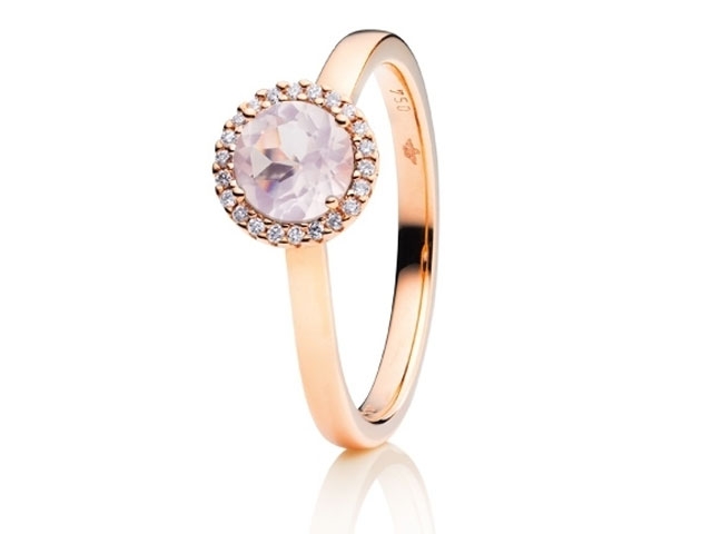 Espressivo Ring Roségold Rosenquarz klein