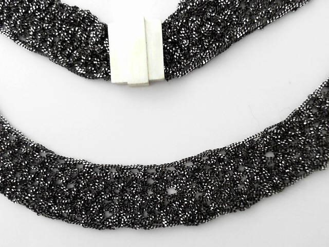 Set 40 Collier geflochtenes Silber schmal