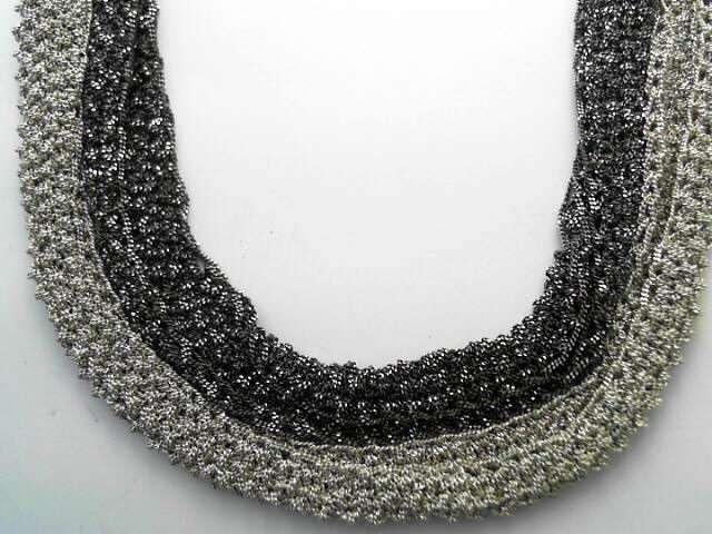 Set 24 Collier geflochtenes Silber