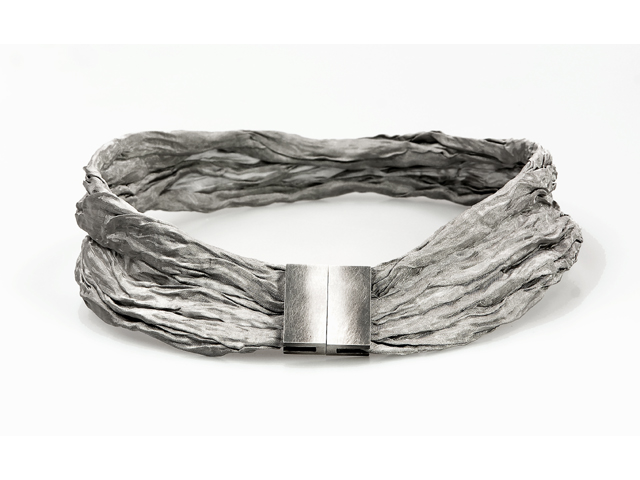 gewebtes Geflecht aus Edelstahl - Set 2 Collier