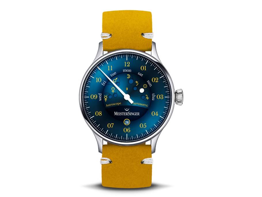 Astroscope Einzeigeruhr blau-gelb Limited Edition 2022