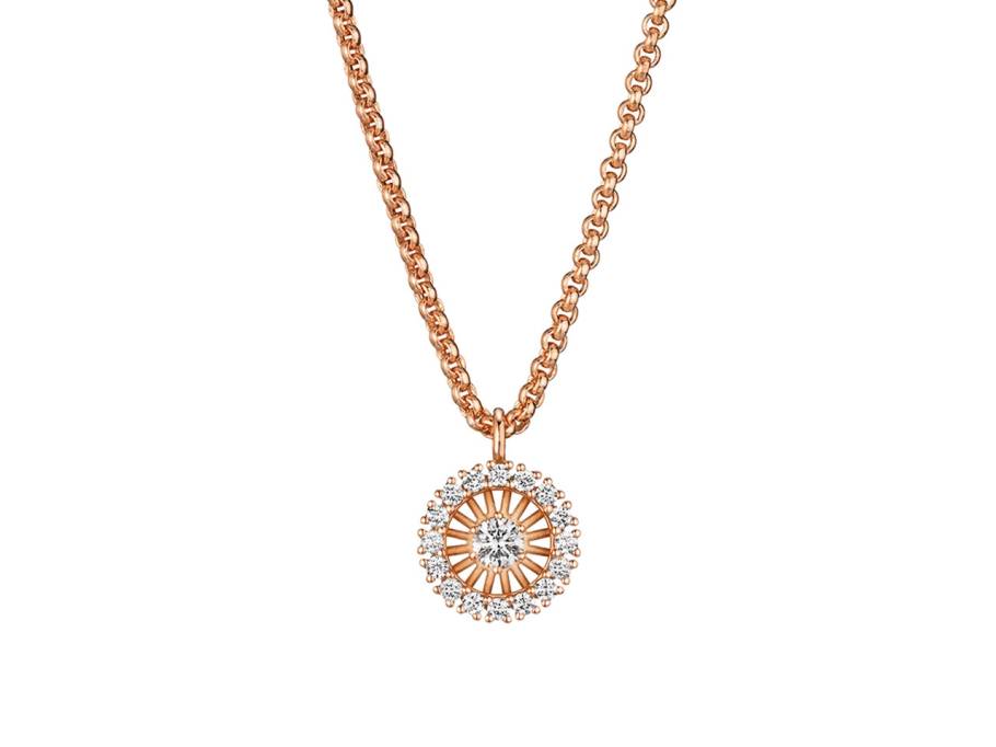 Swing Boho Kette mit Anhänger Small Roségold 42cm mit Brillanten 0,244ct