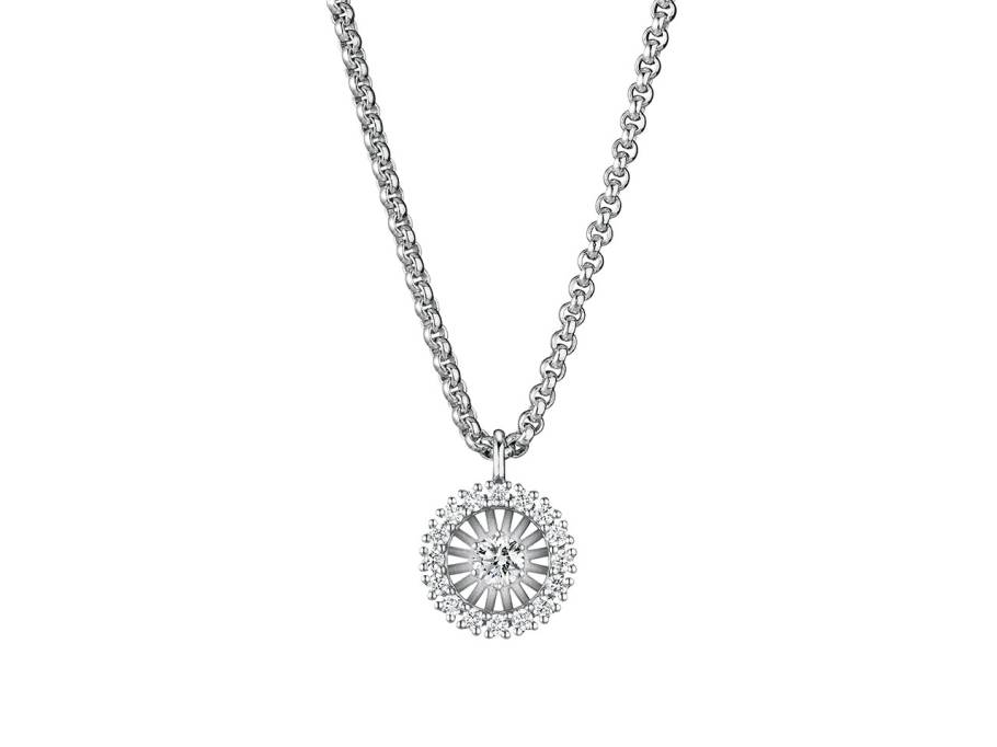 Swing Boho Kette mit Anhänger Small Weißgold 42cm mit Brillanten 0,244ct