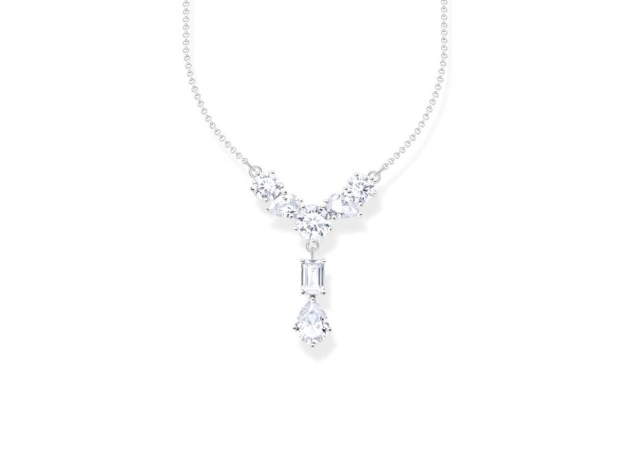 Heritage Glam Y-Collier Silber 45cm mit weißen Zirkonia