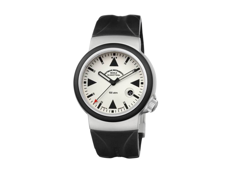 S.A.R. Mission-Timer LUMEN Automatik 42mm beiges Zifferblatt schwarzes Kautschukband
