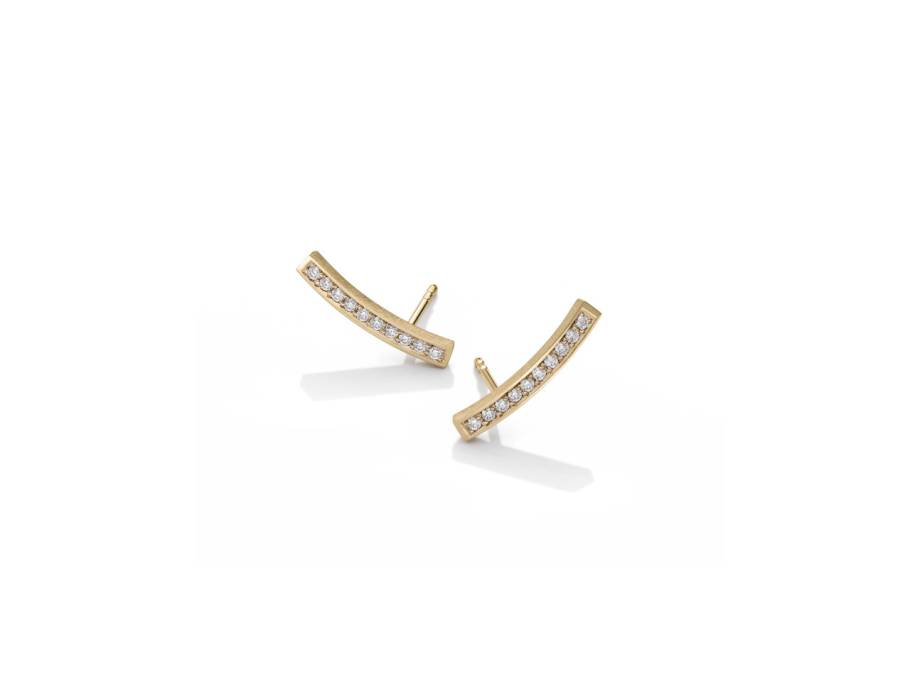 Saturn Ohrstecker Gelbgold 17x2,5mm mit Brillanten 0,200ct