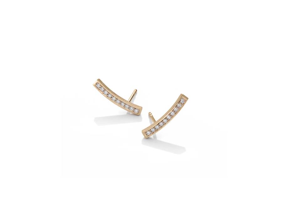 Saturn Ohrstecker Rotgold 17x2,5mm mit Brillanten 0,200ct