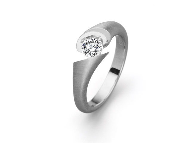 Calla Damenring Weißgold mit Brillant 0,32