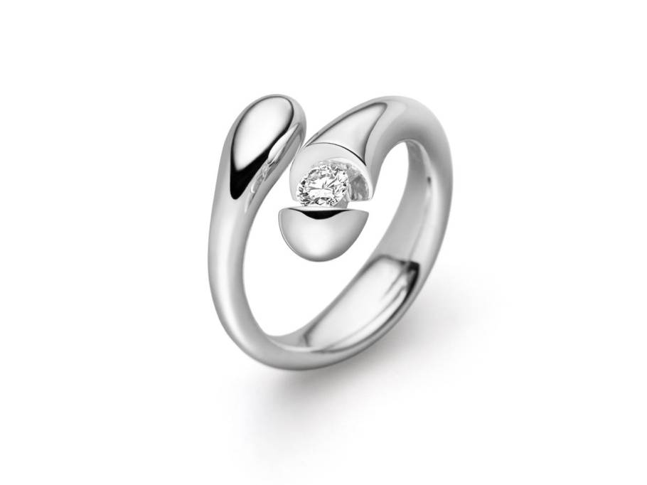  Calla Drop Damenring Weißgold mit Brillant 0,23