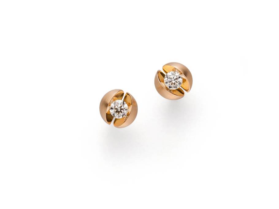  Calla  Ohrstecker Rotgold mit Brillanten 0,26 Sonderedition 130 Jahre Juwelier Roller