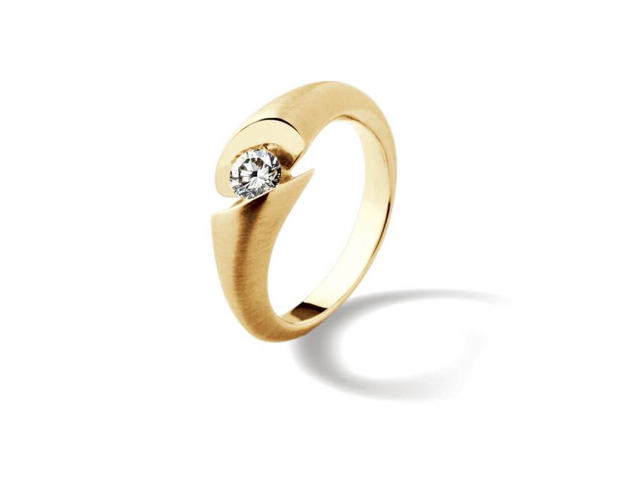  Calla  Damenring Gelbgold mit Brillant 0,13 Sonderedition 130 Jahre Juwelier Roller