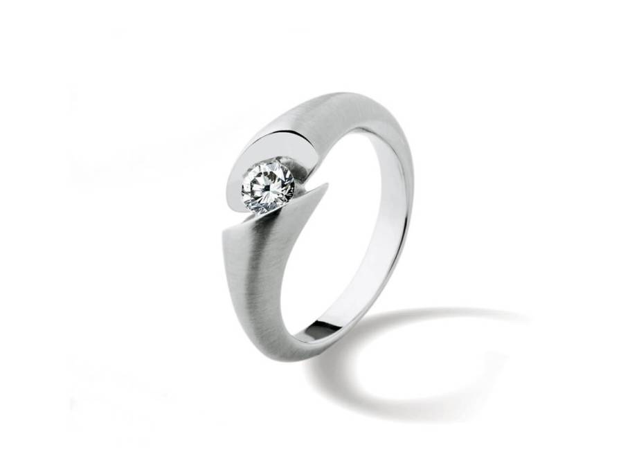  Calla  Damenring Wei ßgold mit Brillant 0,13 Sonderedition 130 Jahre Juwelier Roller