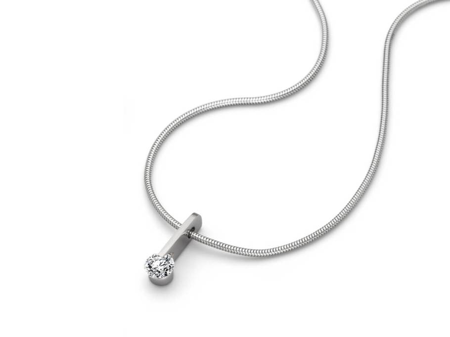 Liberte Lumina schlicht Collier Weißgold mit Brillant 0,50