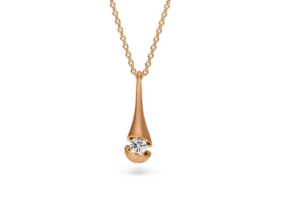  Calla Drop Collier Roségold mit Brillant 0,25